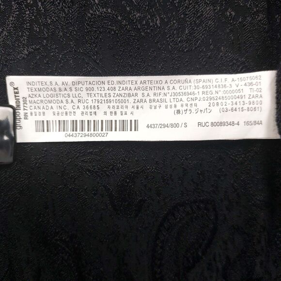 Zara Black Label Kimono Jacket Small Black Paisley Fringe Boho Lightweight - Picture 7 of 9